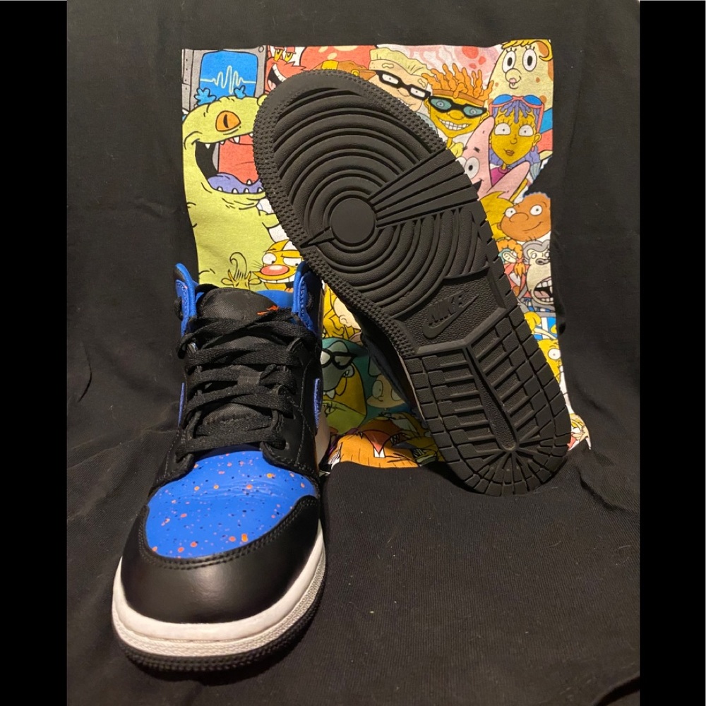 Jordan 1 mid royal pain splatter (GS)